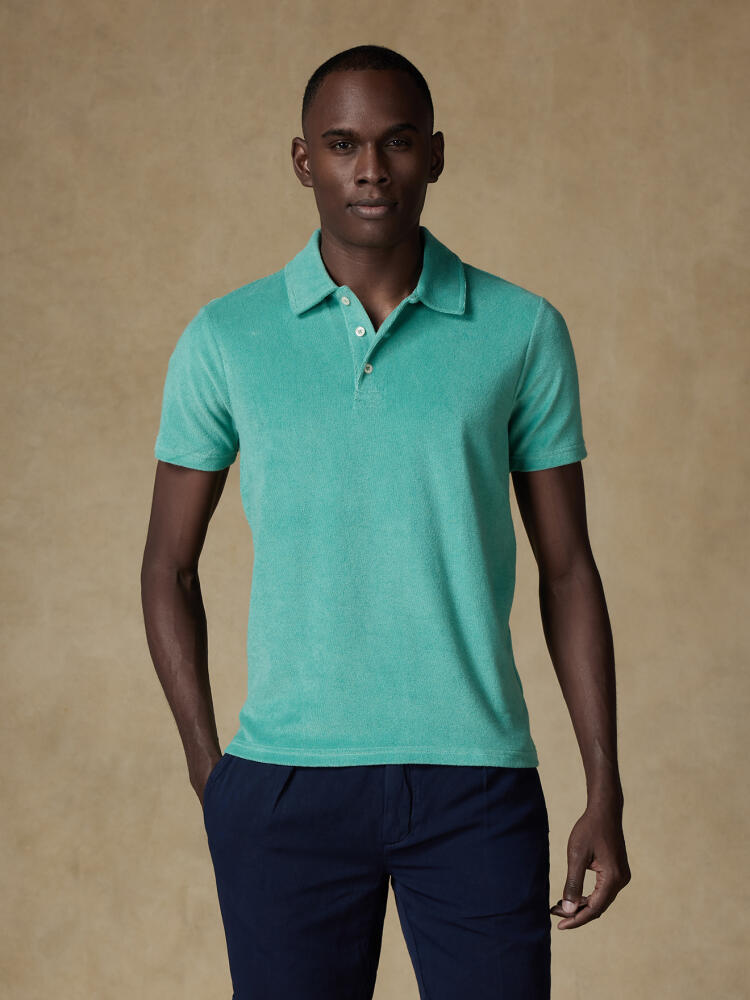 Terry green polo shirt