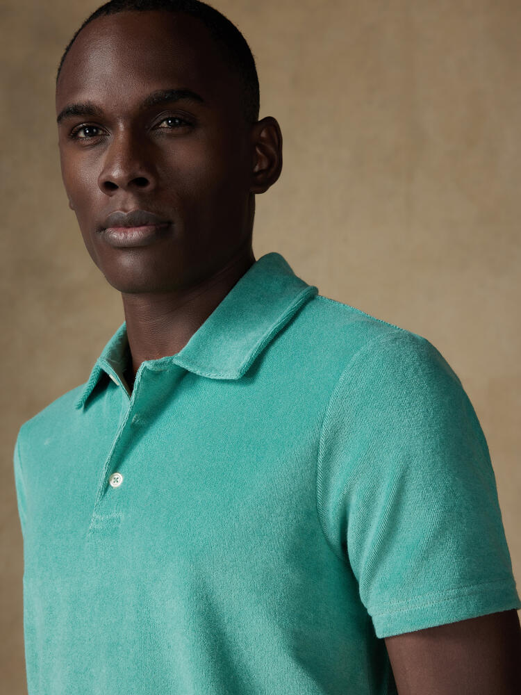 Terry green polo shirt