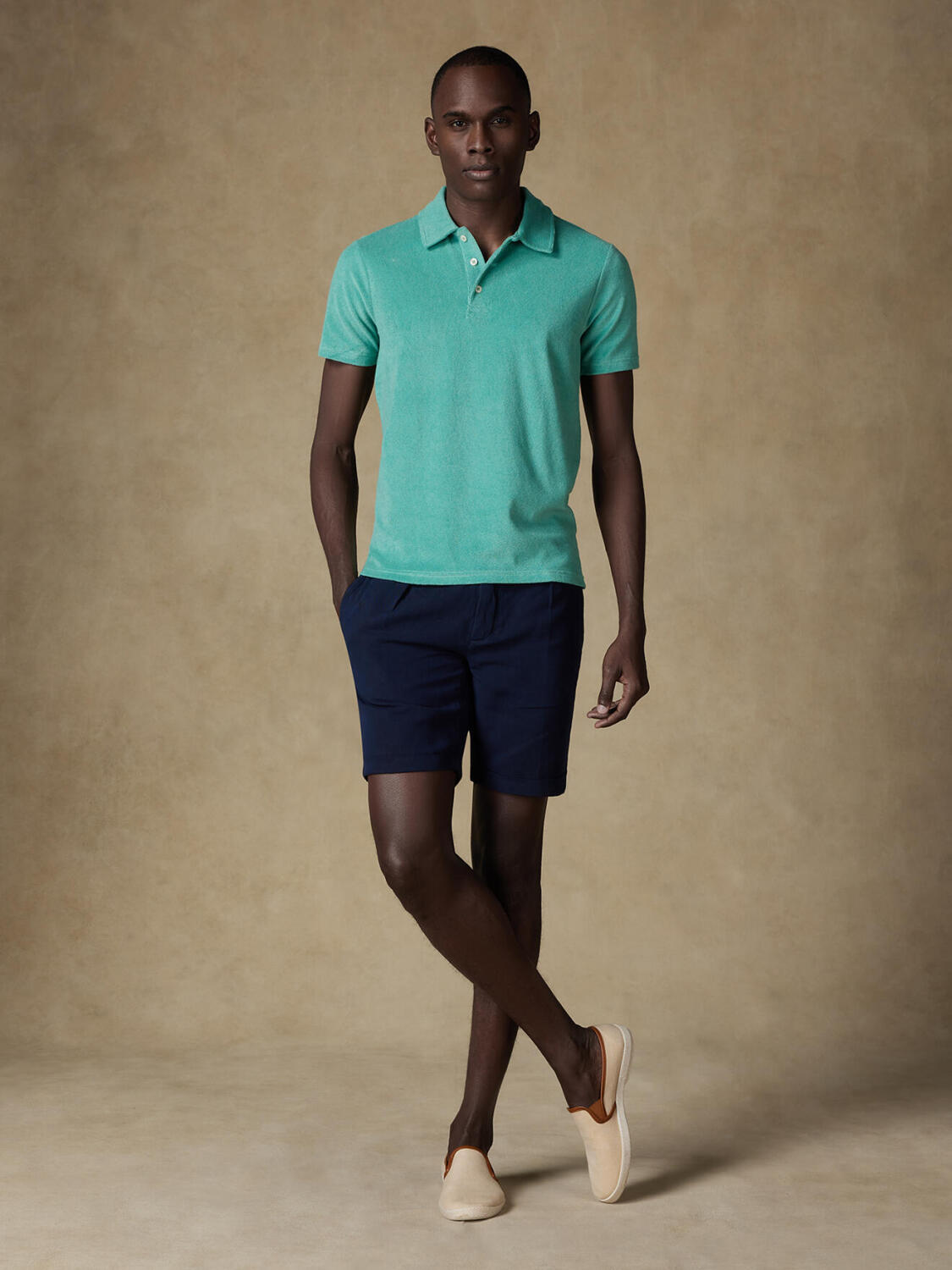 Polo Terry en éponge vert