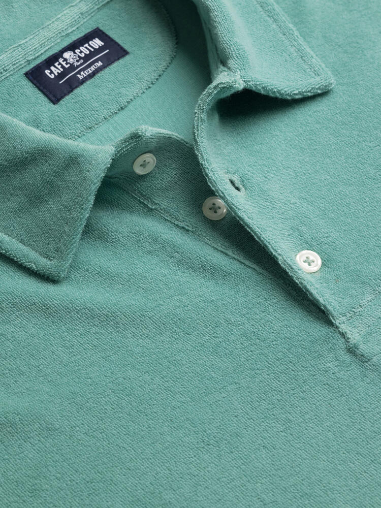 Terry green polo shirt