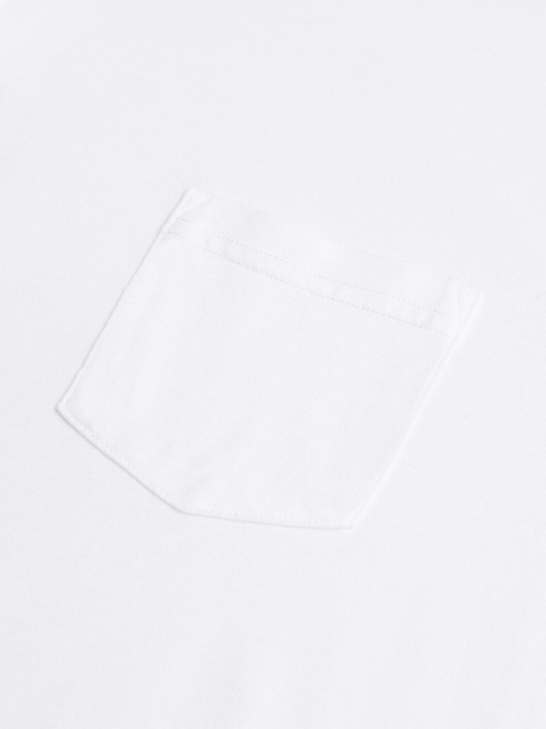 Bred polo lange mouw in wit jersey