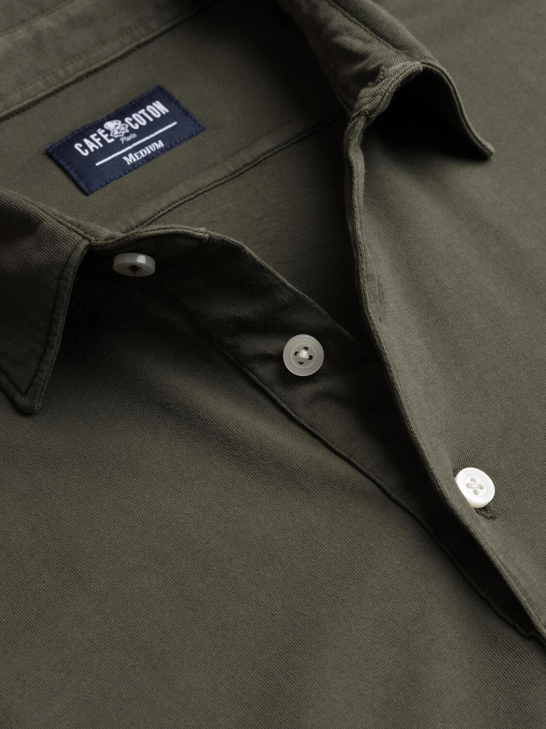 Polo Bred a maniche lunghe in jersey kaki