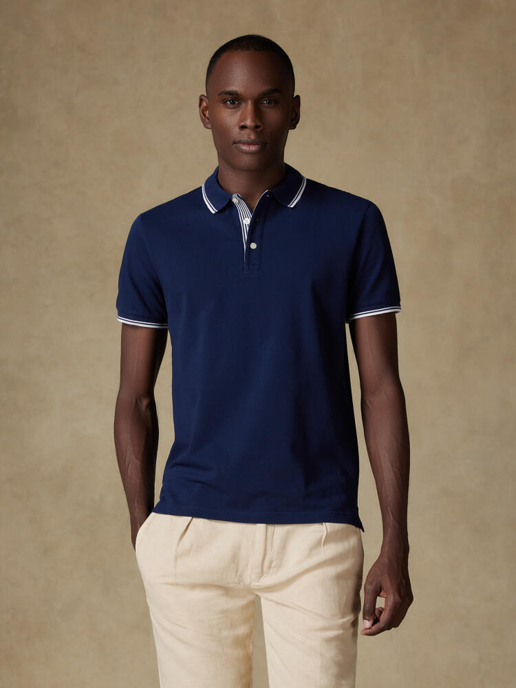 Ray polo shirt in navy piqué