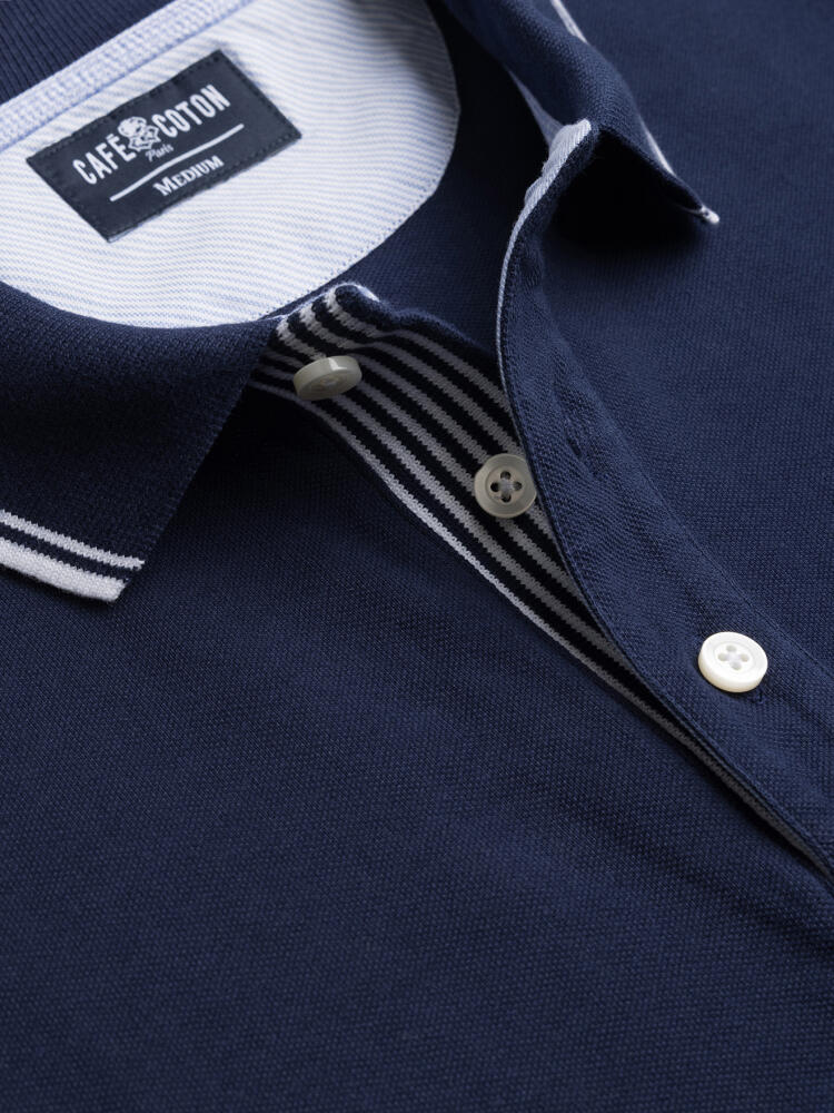 Ray polo shirt in navy piqué