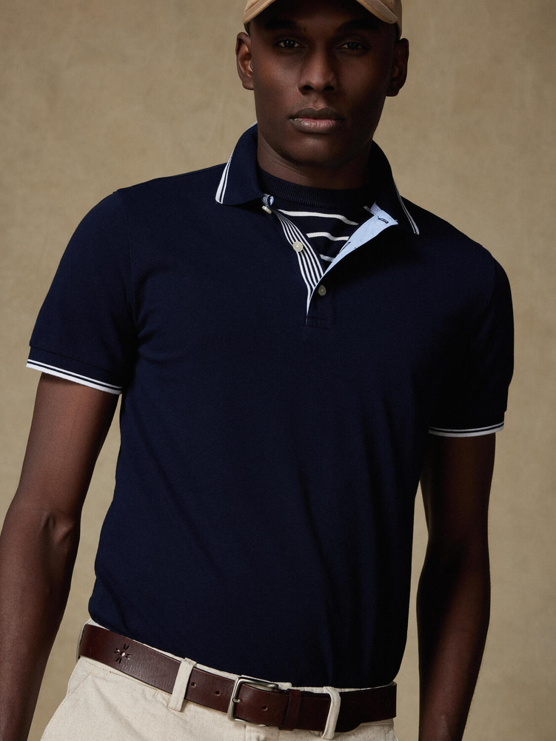Ray poloshirt in marine piqué