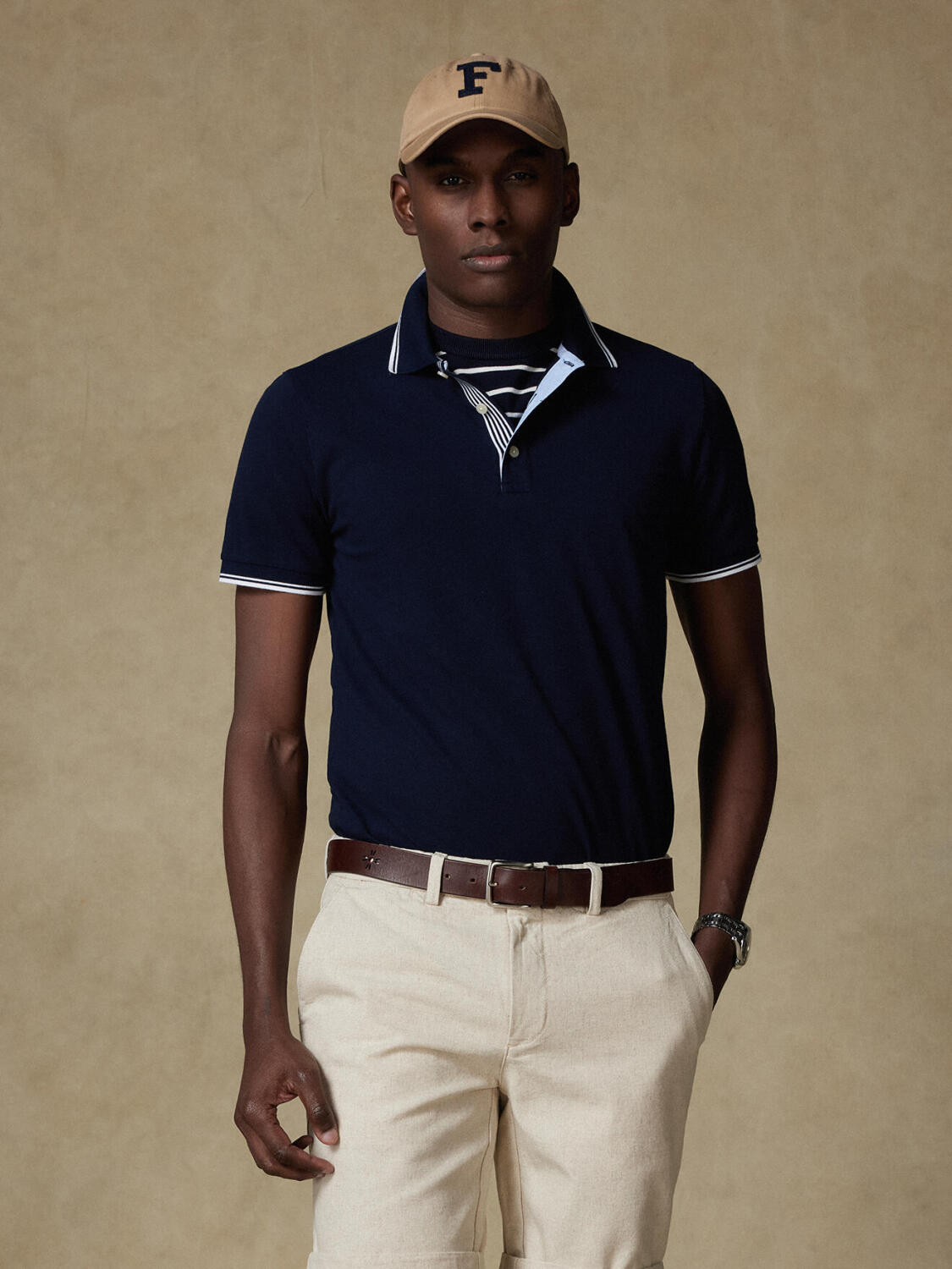 Ray poloshirt in marine piqué