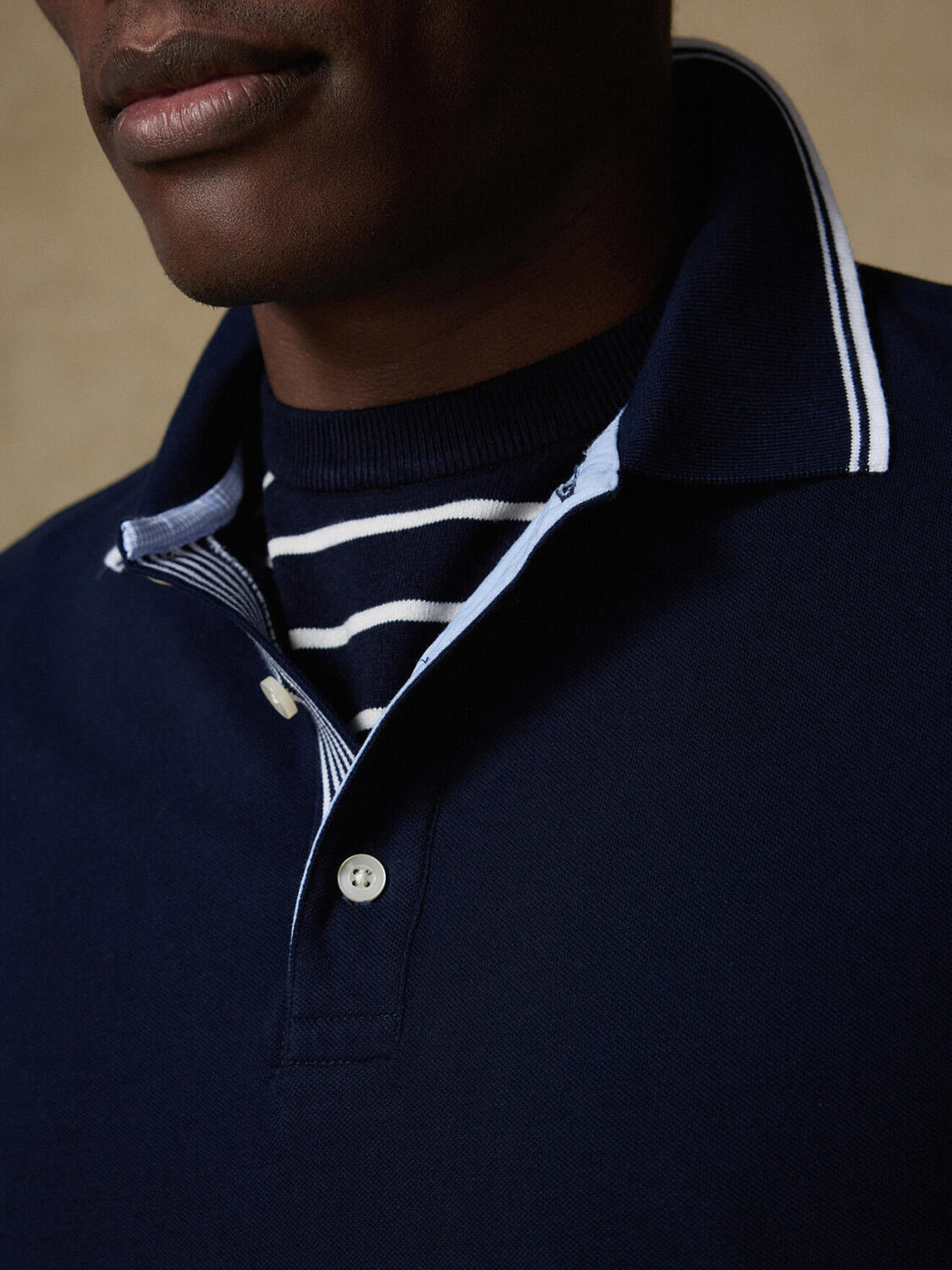 Ray poloshirt in marine piqué