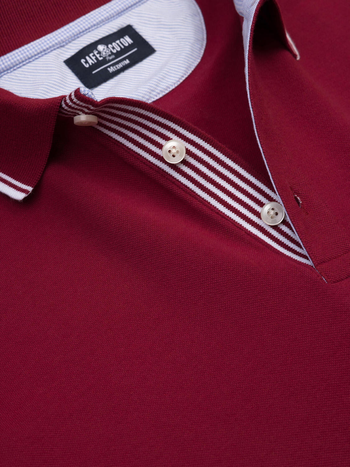 Polo Ray in bordeauxfarbenem Piqué