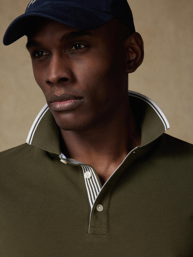 Polo Ray in khaki Piqué