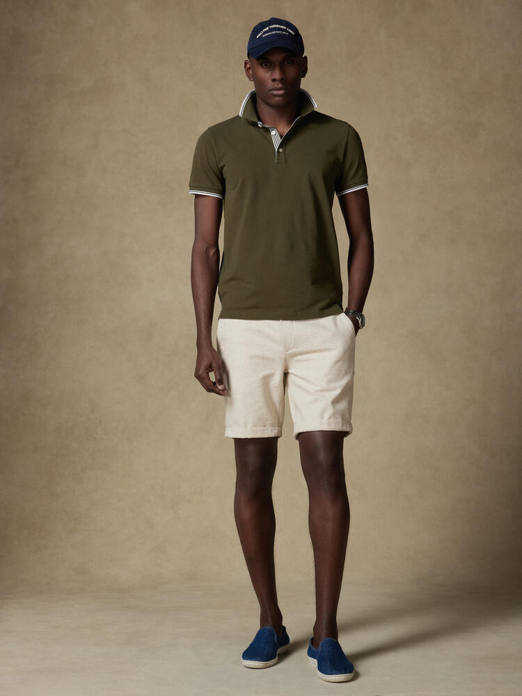Polo Ray in khaki Piqué