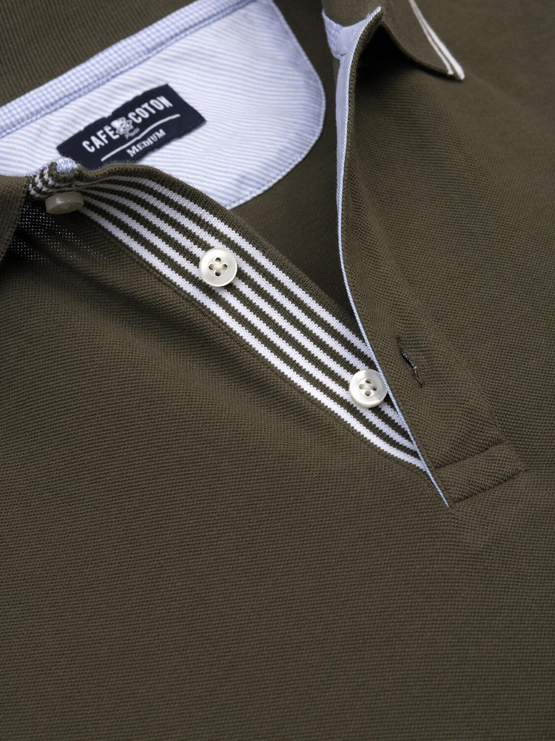 Polo Ray en piqué kaki