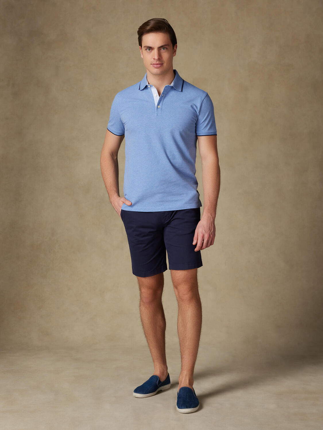 Polo Rick en piqué ciel