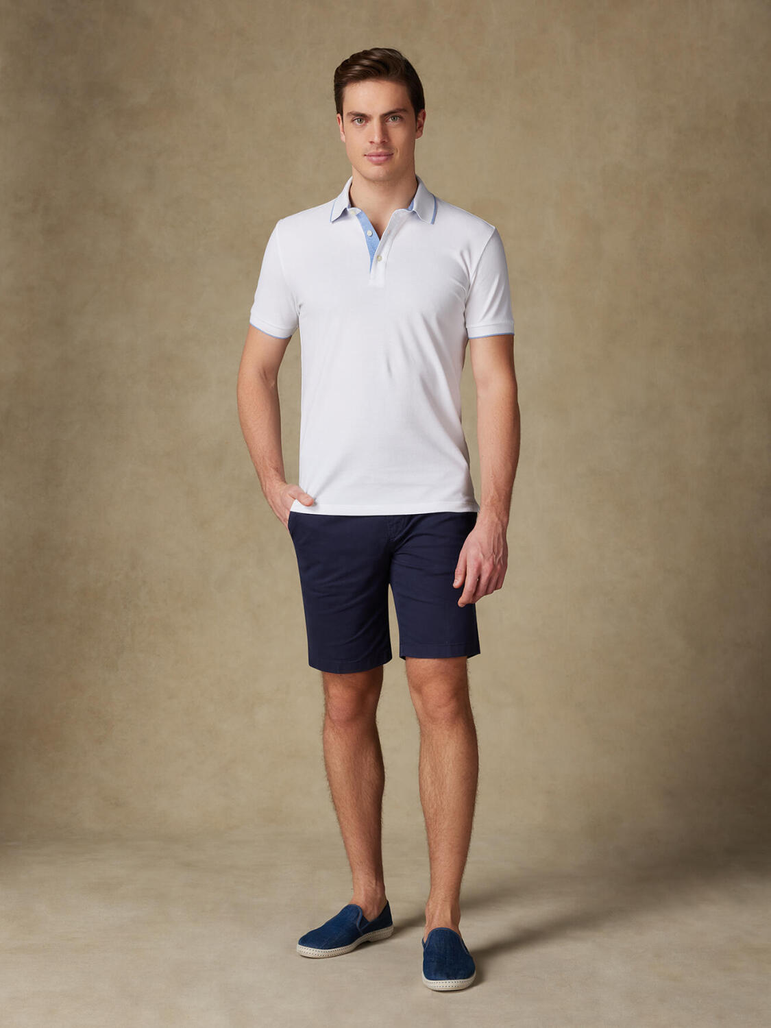 Polo Ron in piqu&eacute; bianco