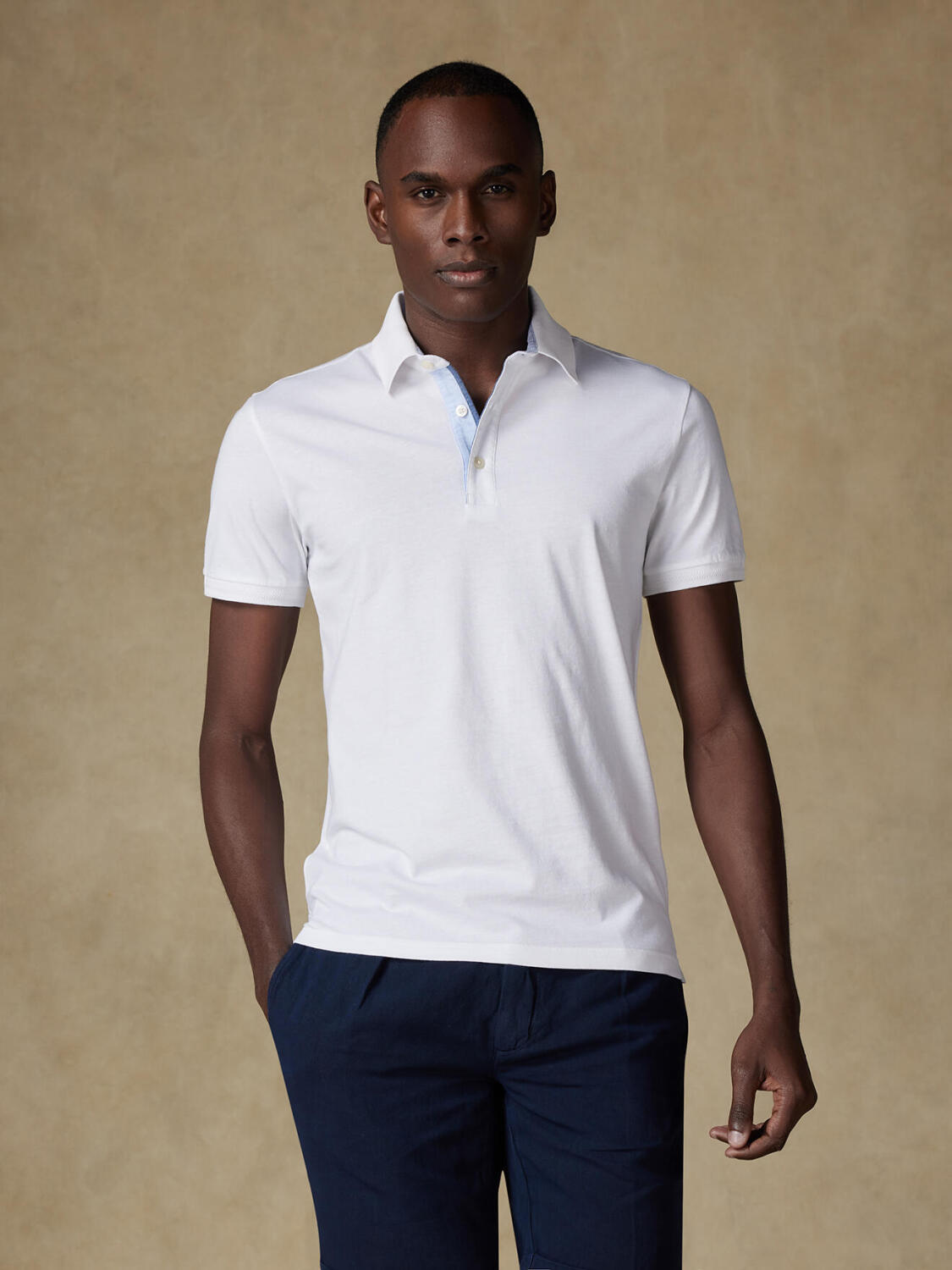 Rupert poloshirt in witte jersey