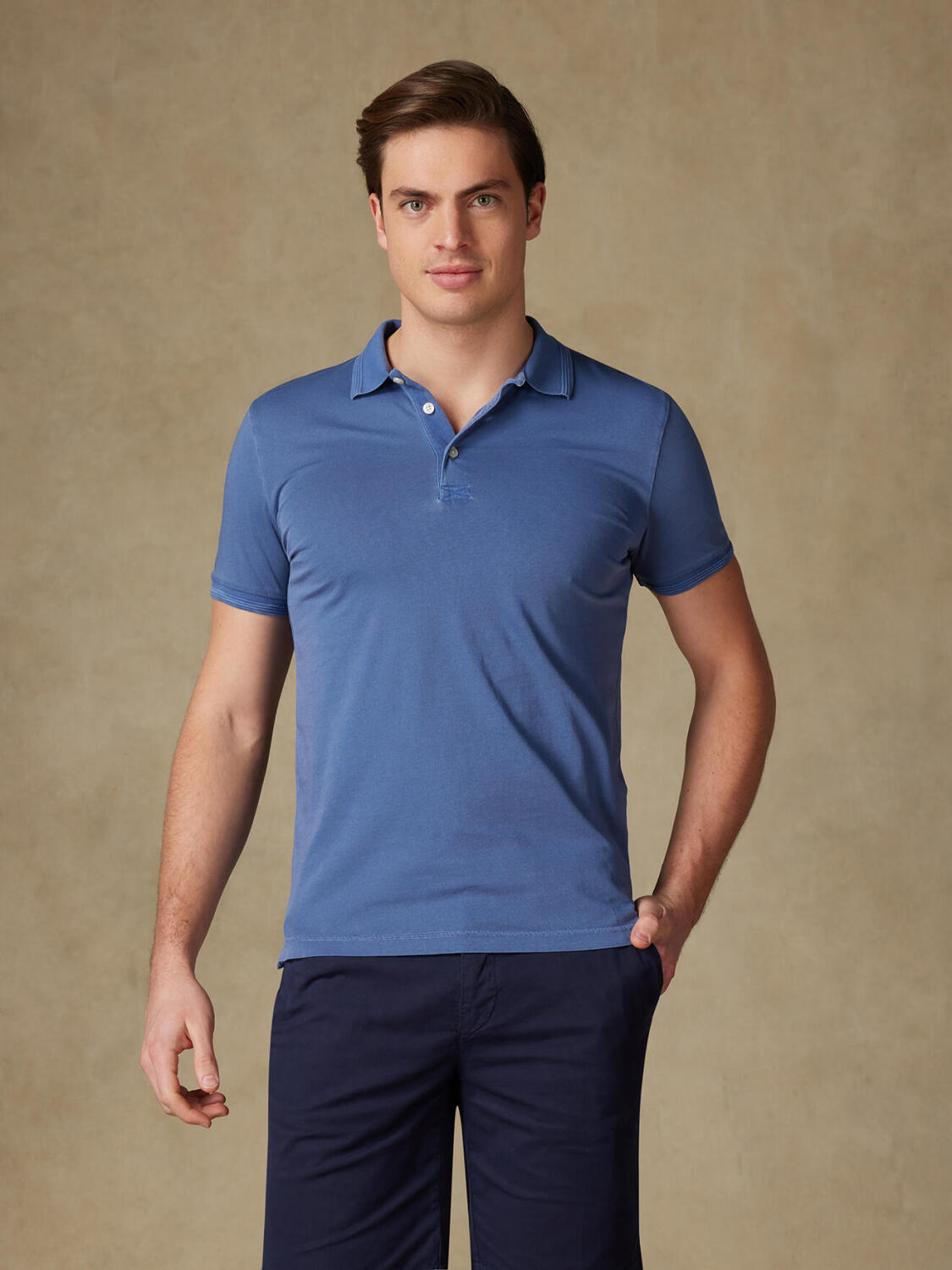 Will polo shirt in cobalt jersey