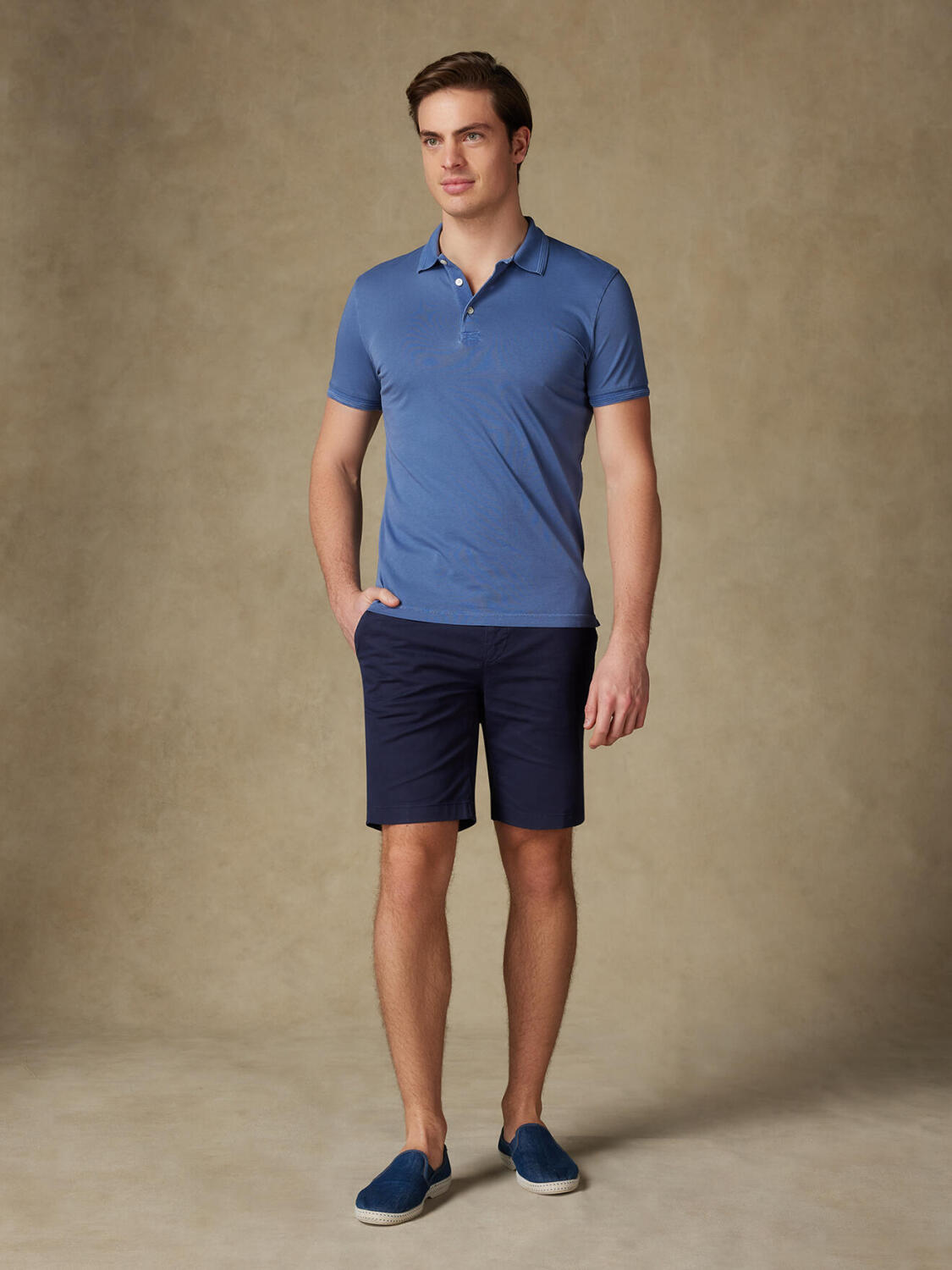 Will polo shirt in cobalt jersey