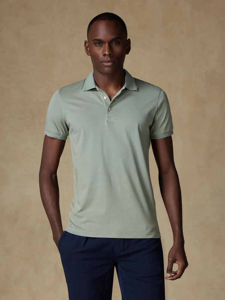 Polo Will en jersey celadon