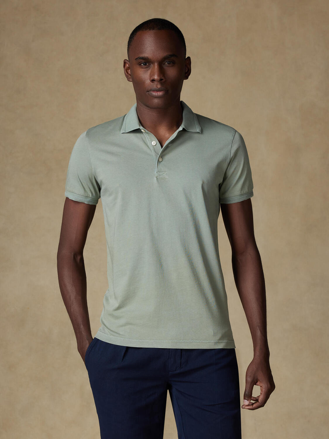 Will polo in celadon jersey