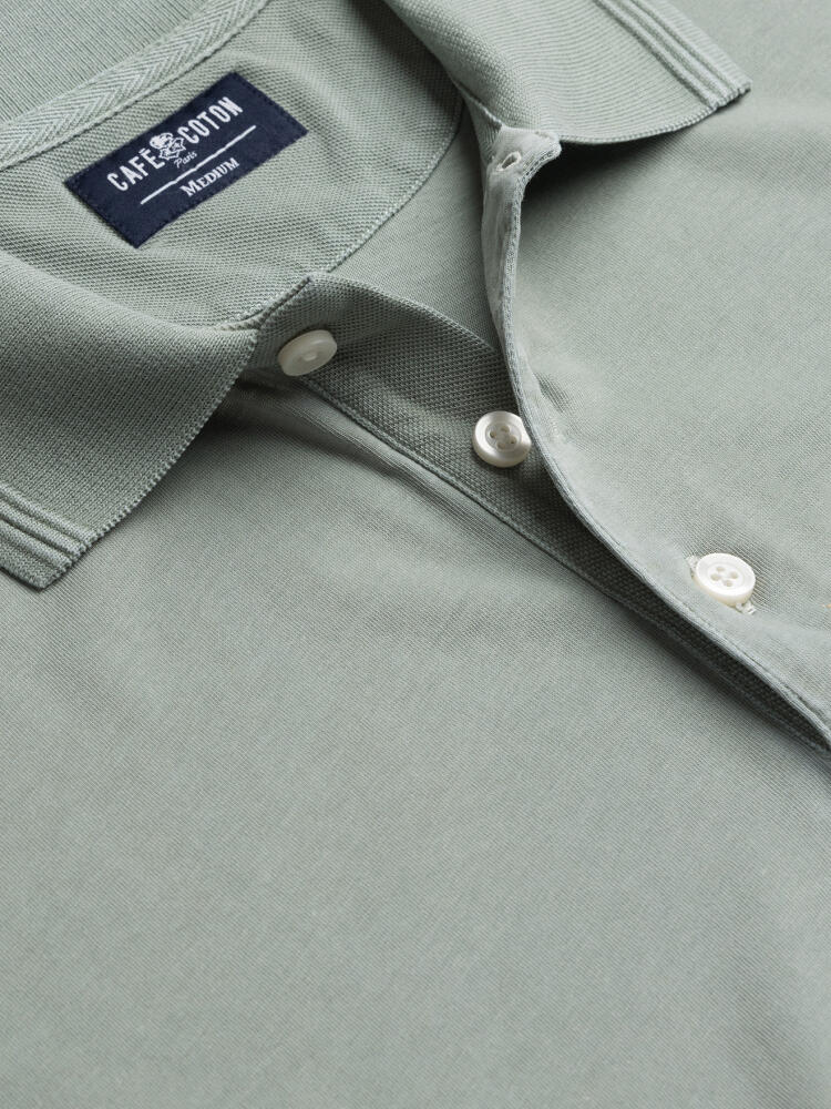 Polo Will en jersey celadon