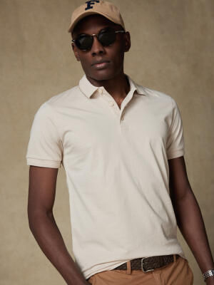 Polo Gareth en jersey sable