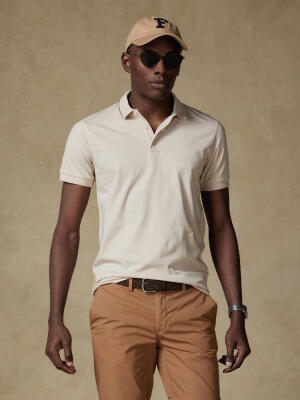 Polo Gareth en jersey sable
