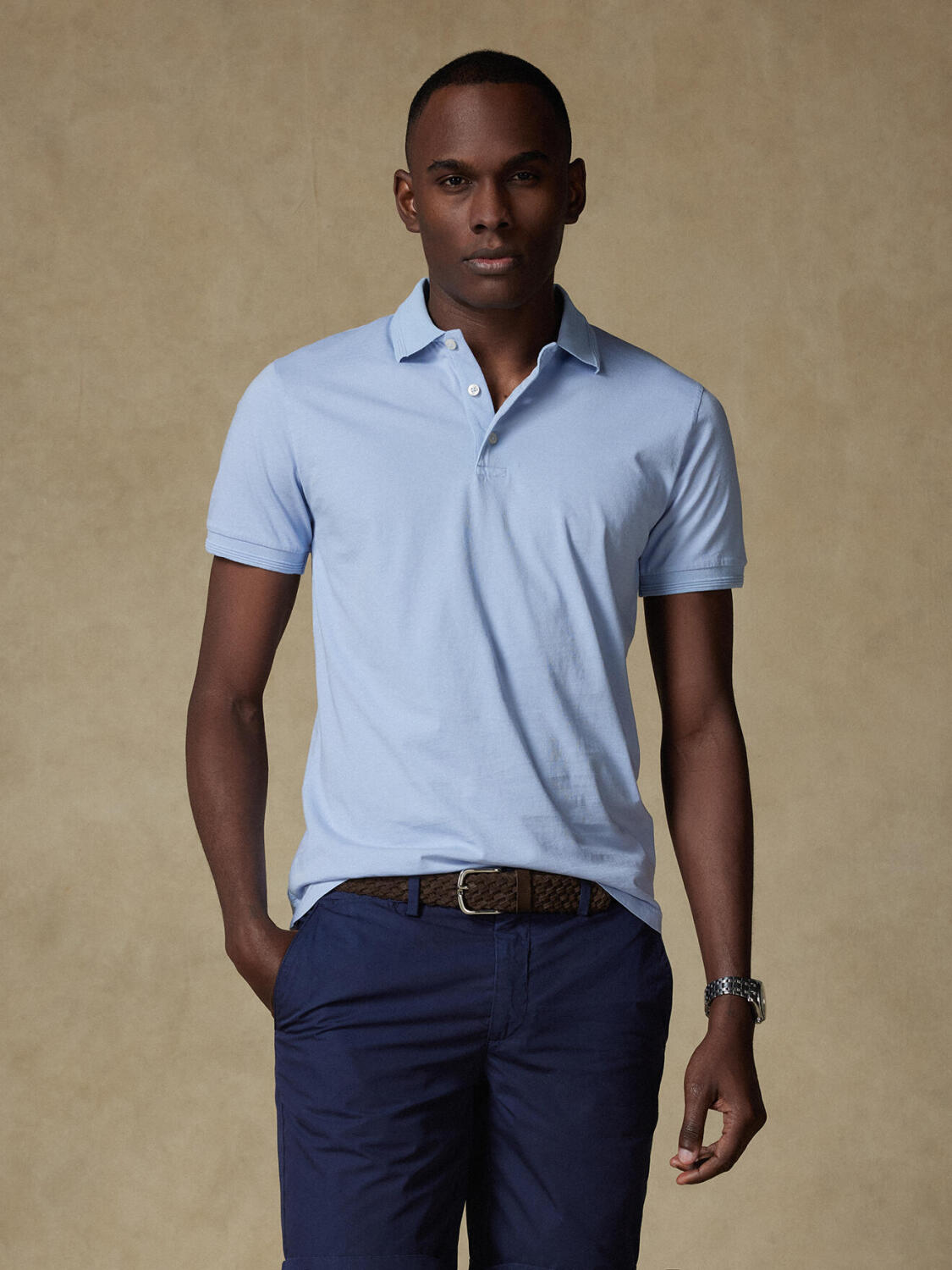 Polo Gareth in jersey blu