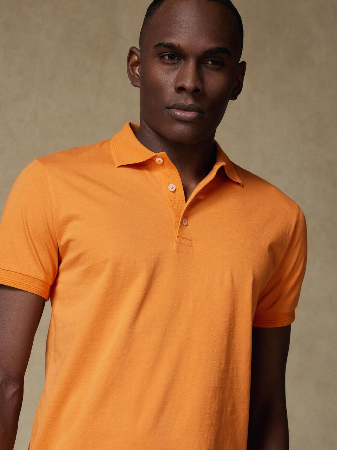 Polo Gareth aus orangefarbenem Jersey
