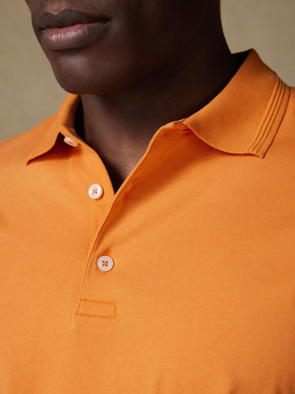 Polo Gareth aus orangefarbenem Jersey