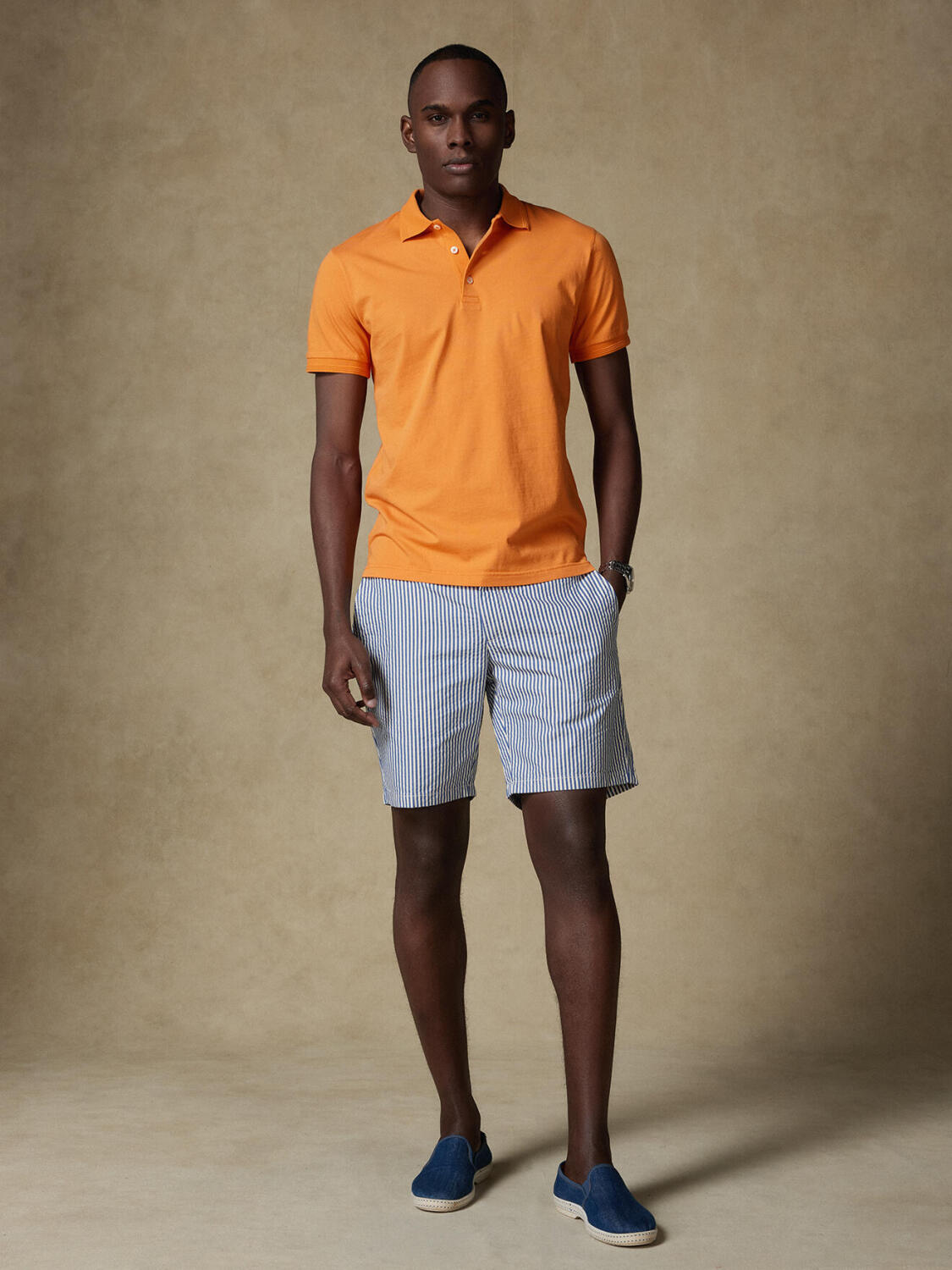 Polo Gareth aus orangefarbenem Jersey