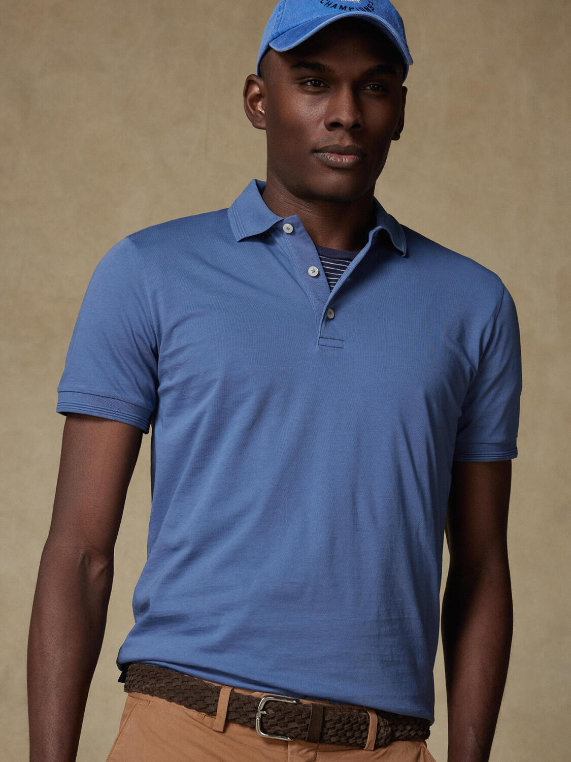 Blue jersey polo Gareth
