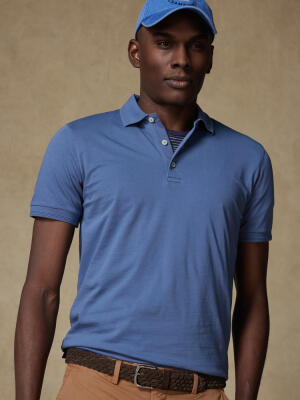 Polo Gareth en jersey bleu
