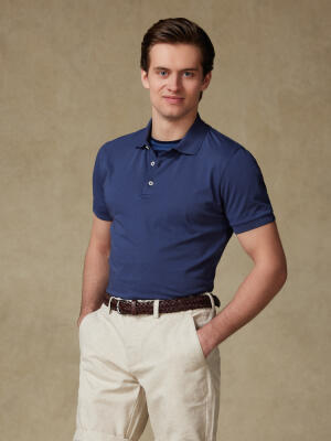 Navy jersey polo Gareth
