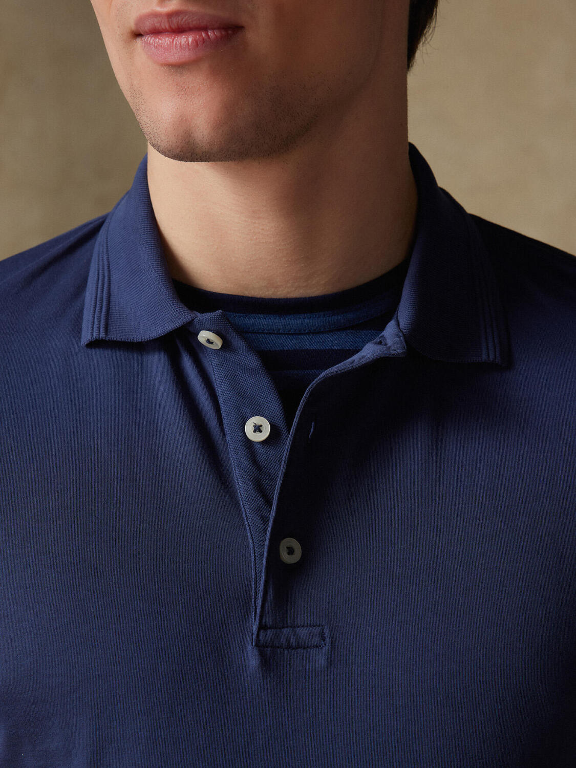 Marineblaues Jersey-Polo Gareth