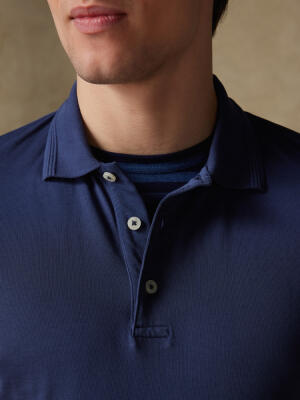Navy jersey polo Gareth