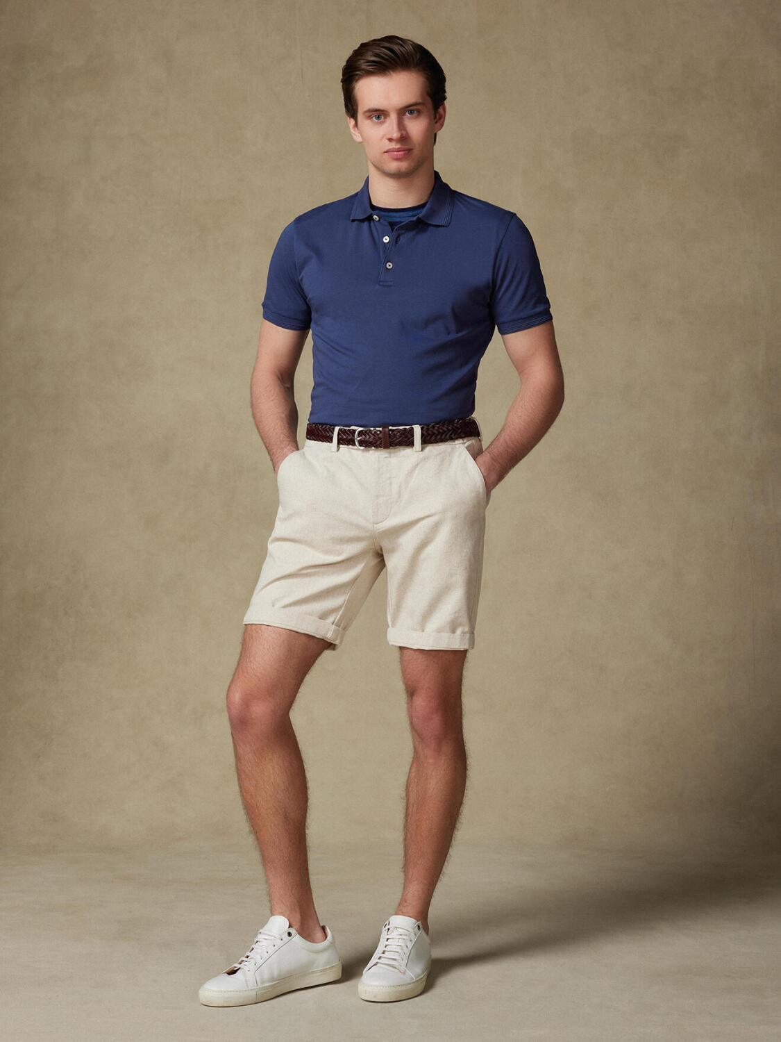 Marineblaues Jersey-Polo Gareth