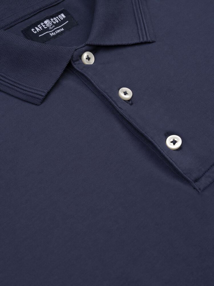 Polo Gareth en jersey marine