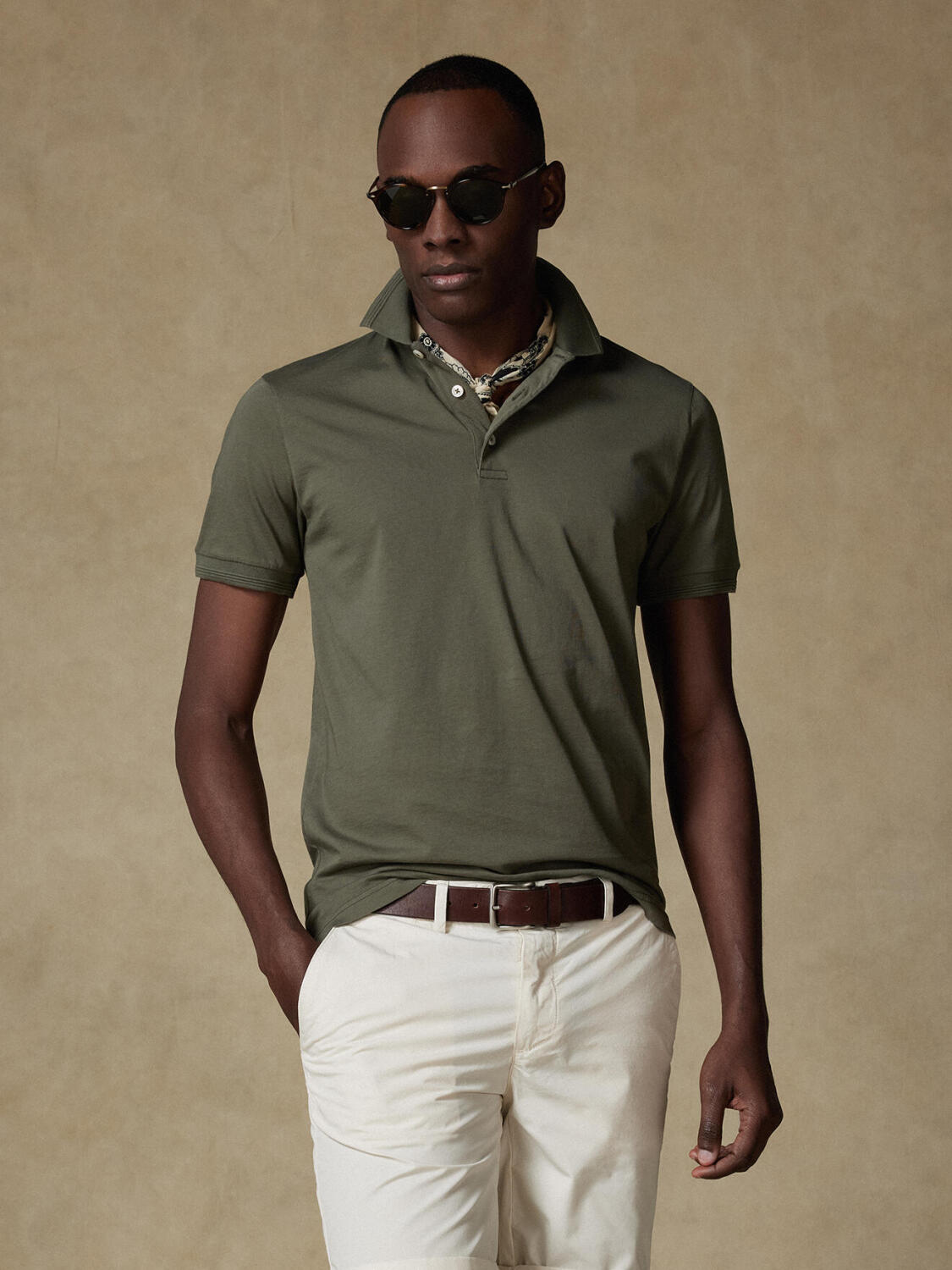 Gareth kaki jersey polo