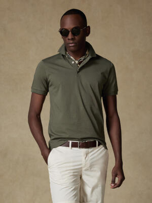 Polo Gareth en jersey kaki