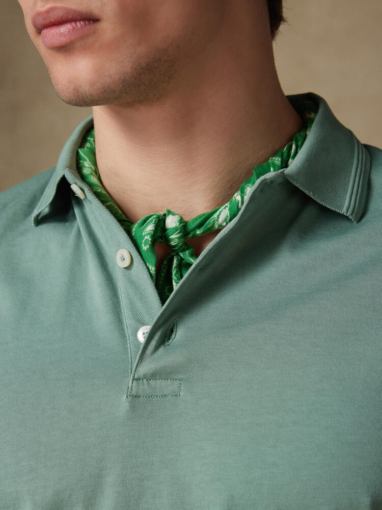 Polo Gareth en jersey céladon