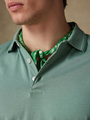Polo Gareth en jersey céladon