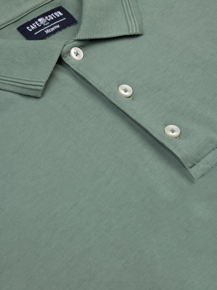 Polo Gareth en jersey céladon