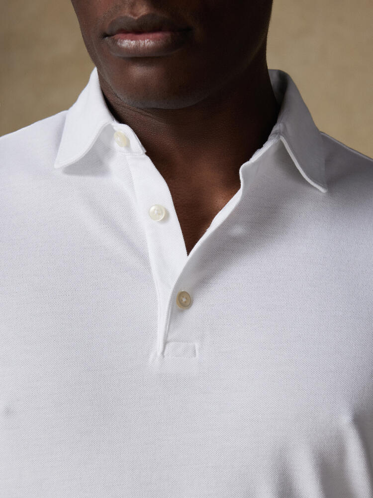 Polo Héritage en piqué blanc