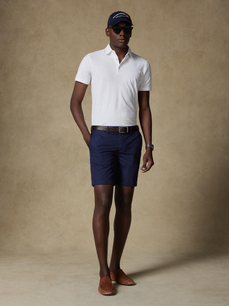 Polo Héritage en piqué blanc