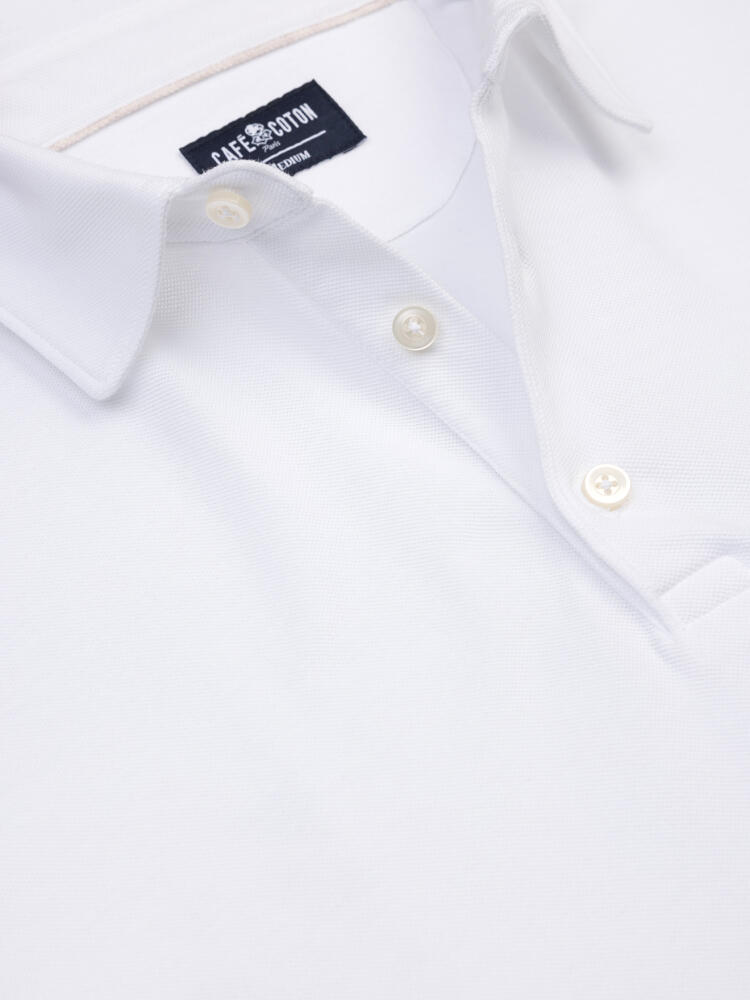 Polo Héritage en piqué blanc