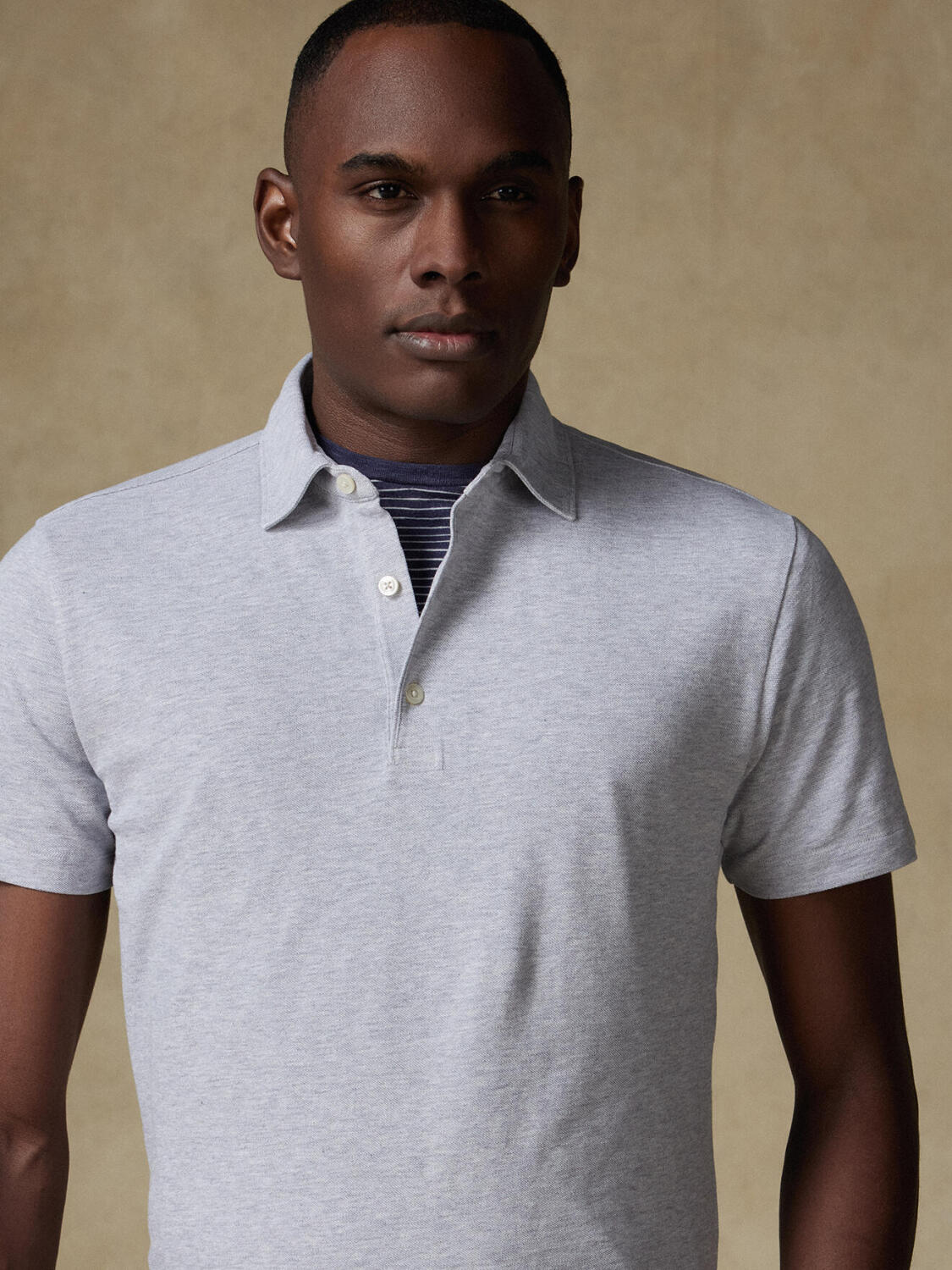 Heritage Poloshirt aus grauem Piqué