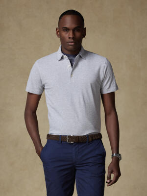 Heritage polo in grey piqué