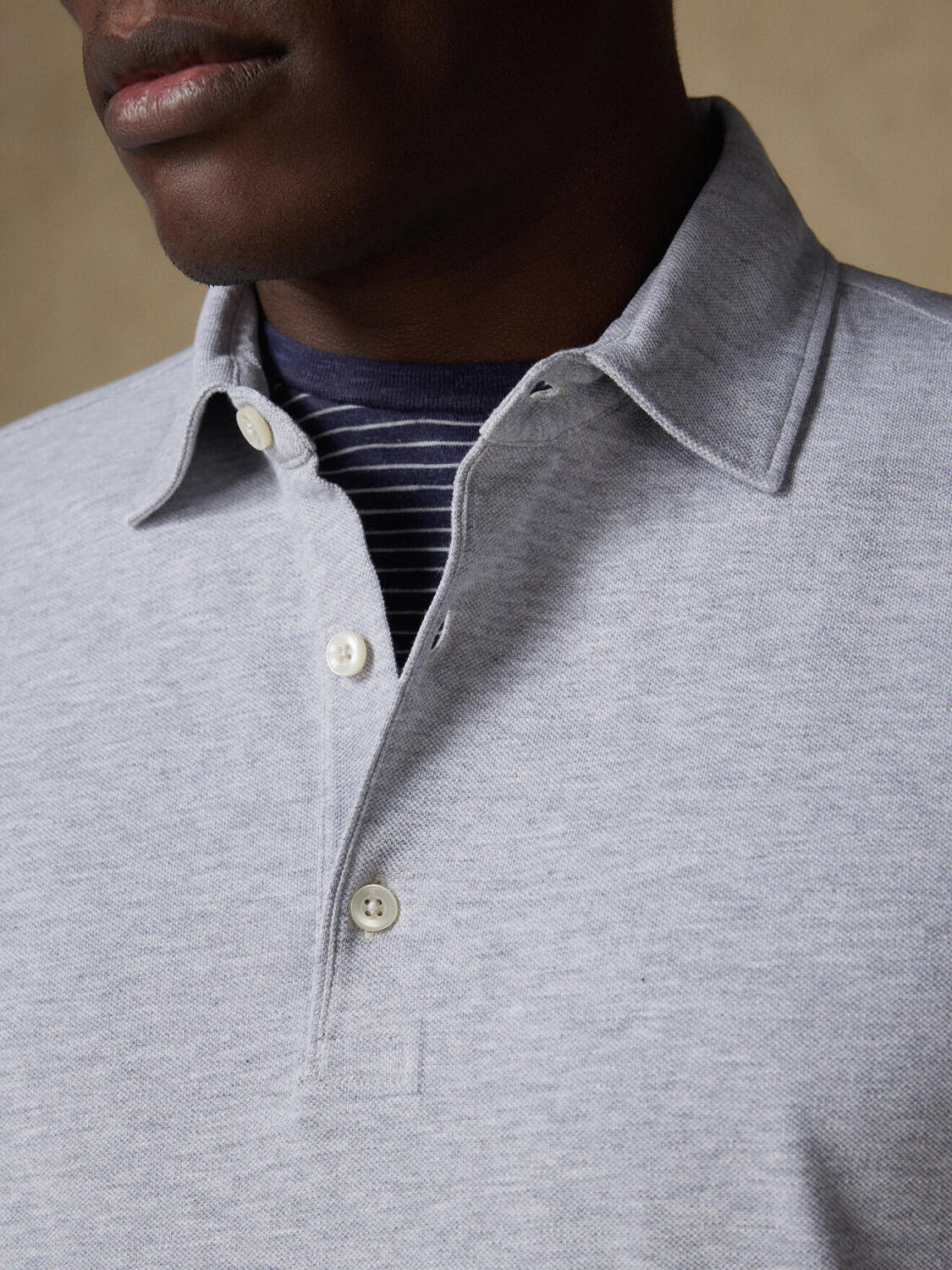 Heritage Poloshirt aus grauem Piqué