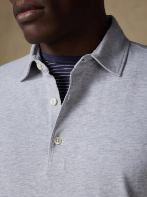 Heritage polo in grey piqué