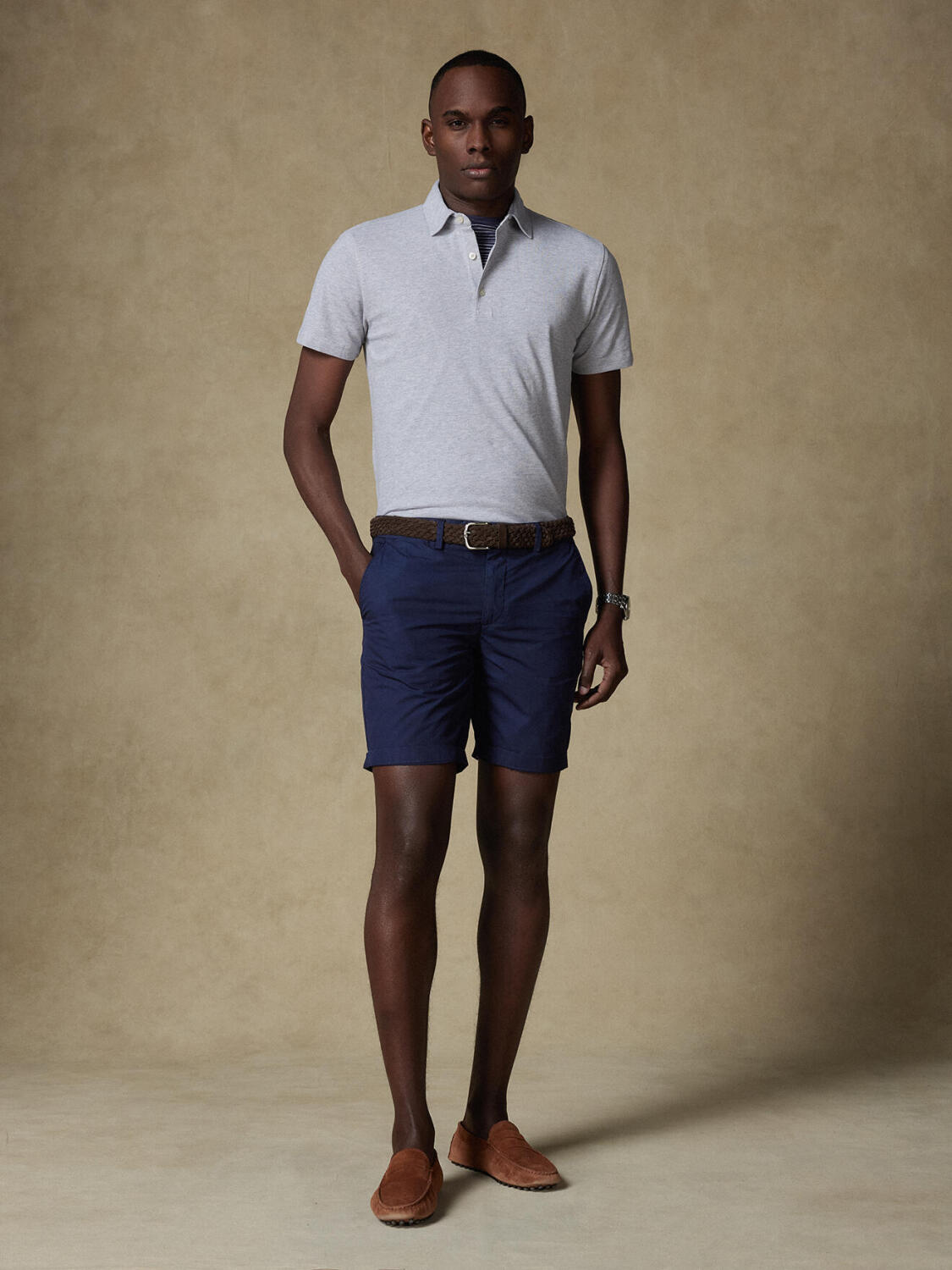 Heritage Poloshirt aus grauem Piqué