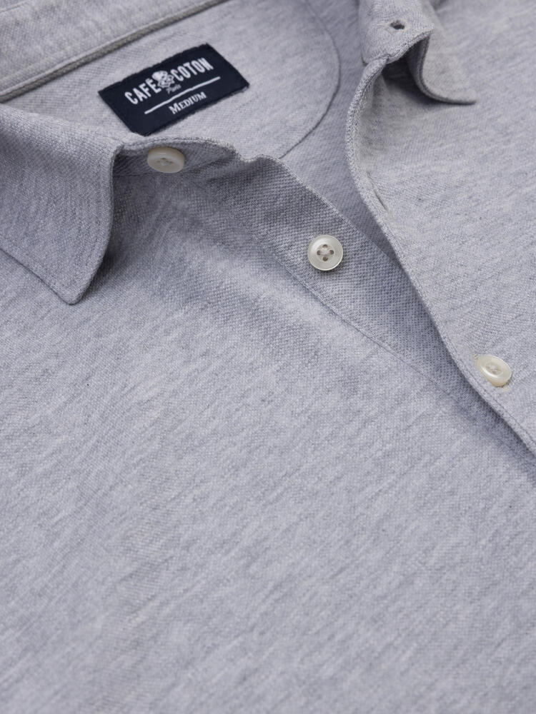 Polo Héritage en piqué gris